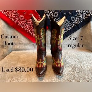 Custom Brown Angel Wing Boots